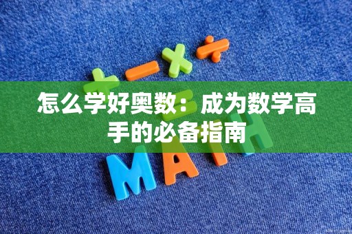 怎么学好奥数：成为数学高手的必备指南